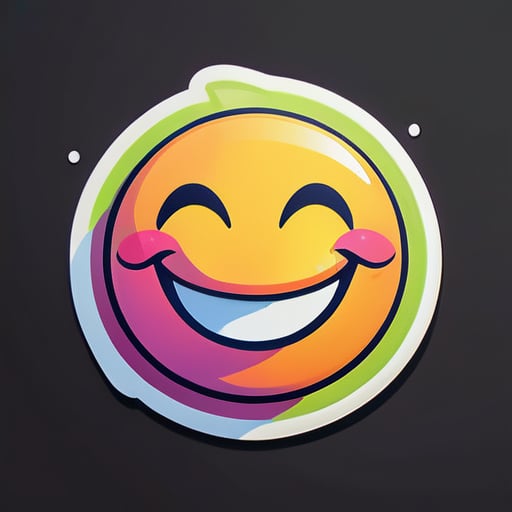 A happy smiling face logo sticker
