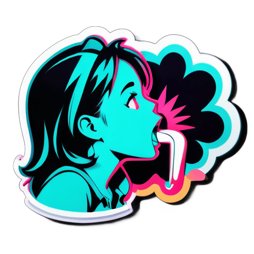 A girl giving blowjob sticker
