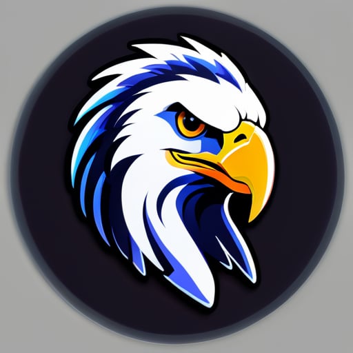 crear un logotipo de estudio de animación con un águila, el nombre del estudio es I.L.O sticker