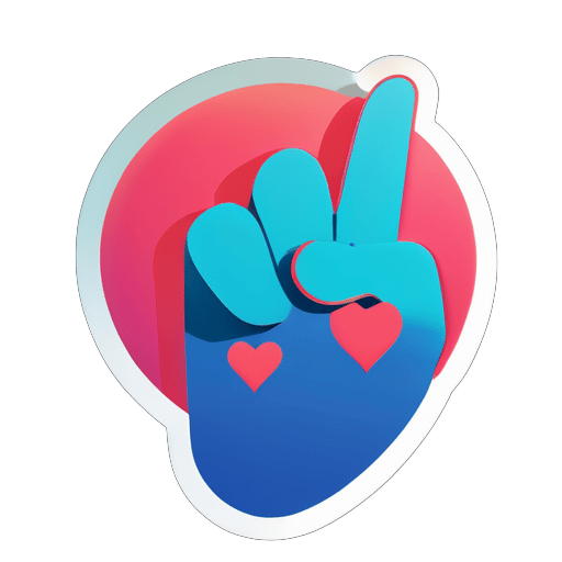 Heart gesture sticker