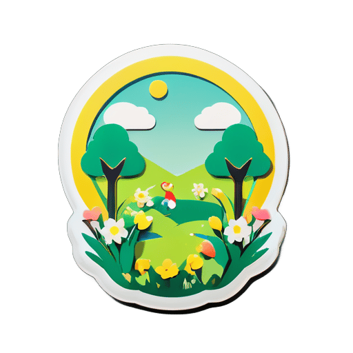 The story of spring sticker