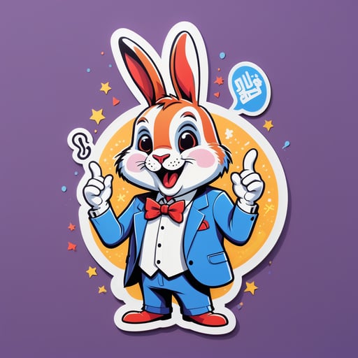 Witty Rabbit Comedian sticker
