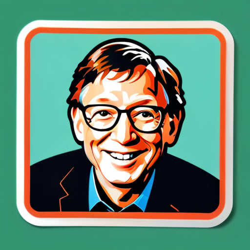 Verwenden Sie das Foto von Bill Gates und generieren Sie einen Aufkleber sticker
