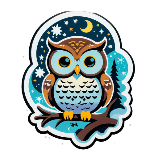 Silent Night Owl sticker