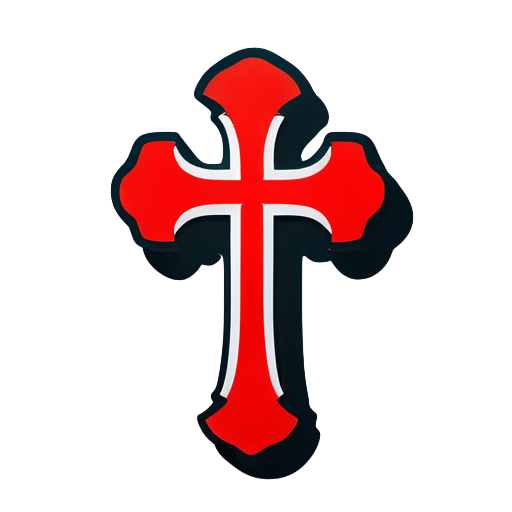 Cleaver cross in Red sticker