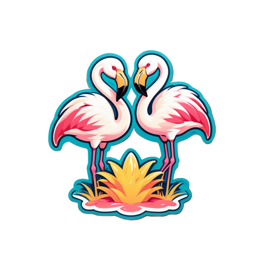 Plump Vanilla Flamingos sticker