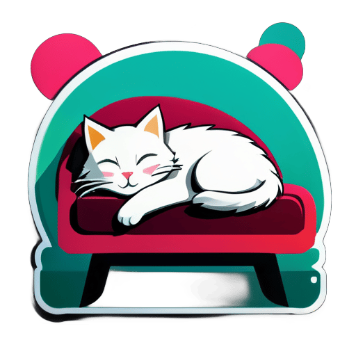 Gato dormindo em um sofá sticker