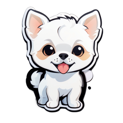a small dog,white color, lovely sticker