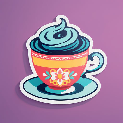 Tasse à thé charmante sticker
