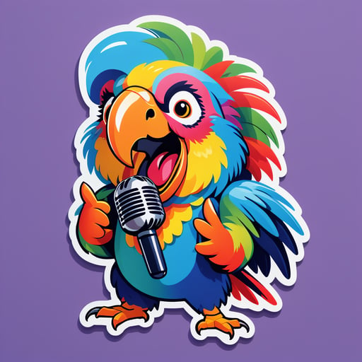 Lively Parrot Singer sticker