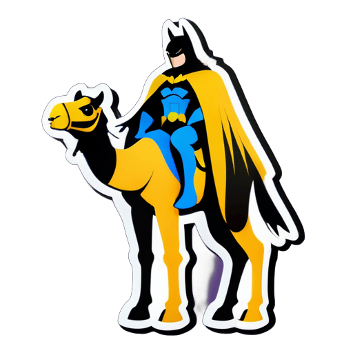  Batman on top of a camel sticker