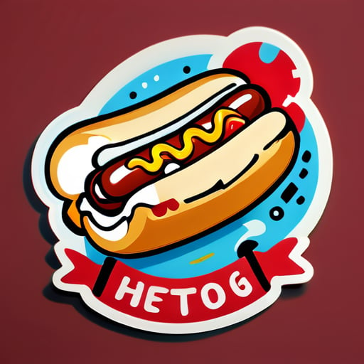 tatuaje old school, hot dog sticker