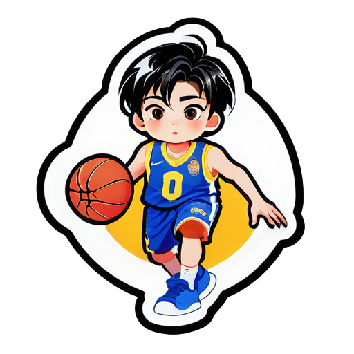 蔡徐坤，joue au basketball sticker