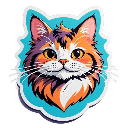 Whiskered Cat sticker
