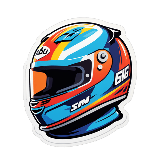 레이스 카 드라이버 헬멧 sticker