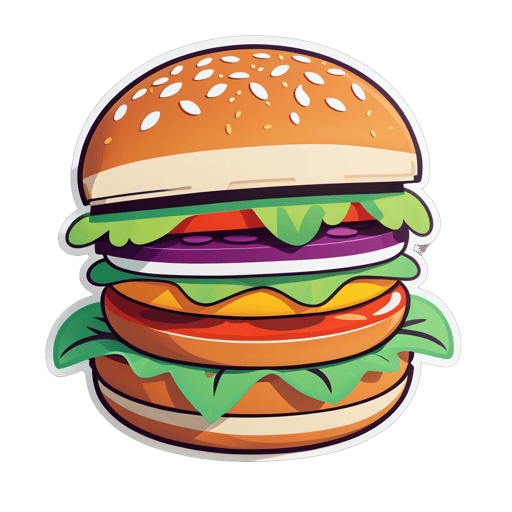 Hambúrguer Vegetariano Fofo sticker