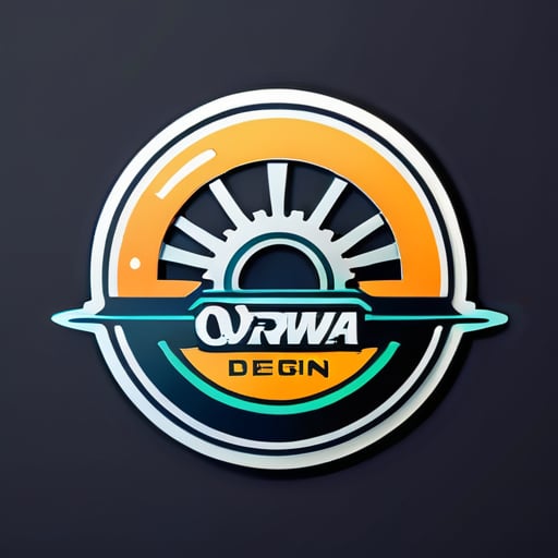 Logotipo com o nome orwa design engenharia sticker