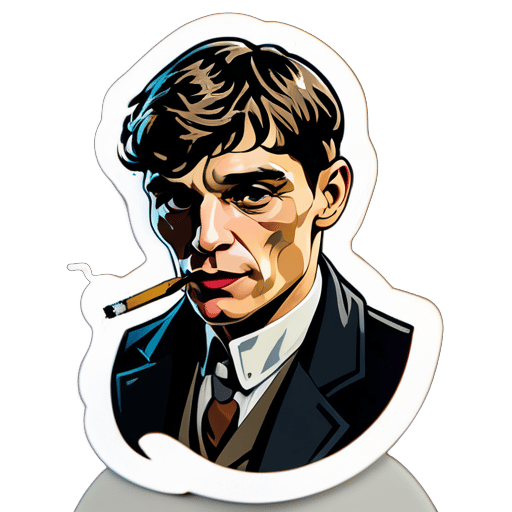 托马斯·谢尔比与香烟 sticker
