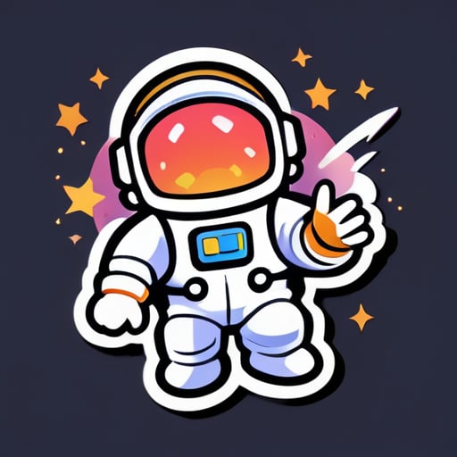 astronaut farting out buttcheeks on nintendo style sticker