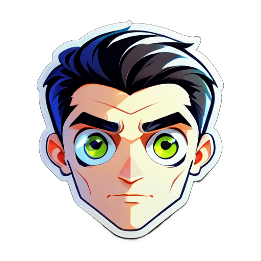 Ink style, eyes, science and engineering male, avatar sticker