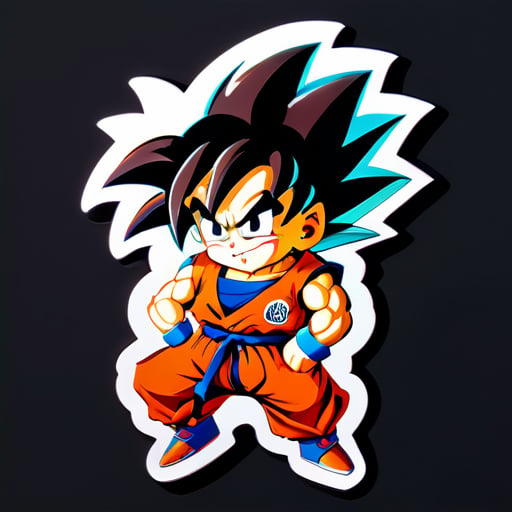 Goku transando com a Chichi sticker
