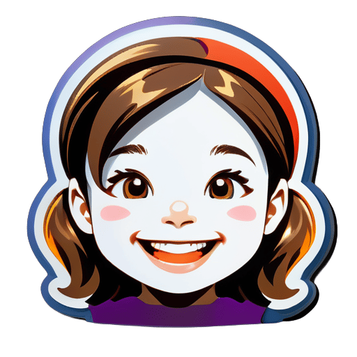 A child's smiling face sticker