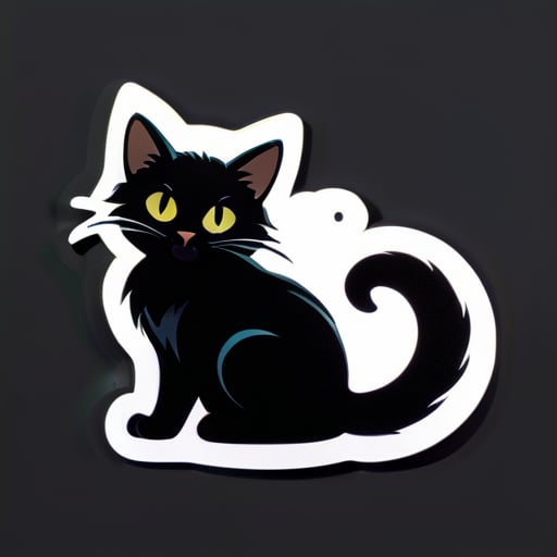 검은 고양이 sticker