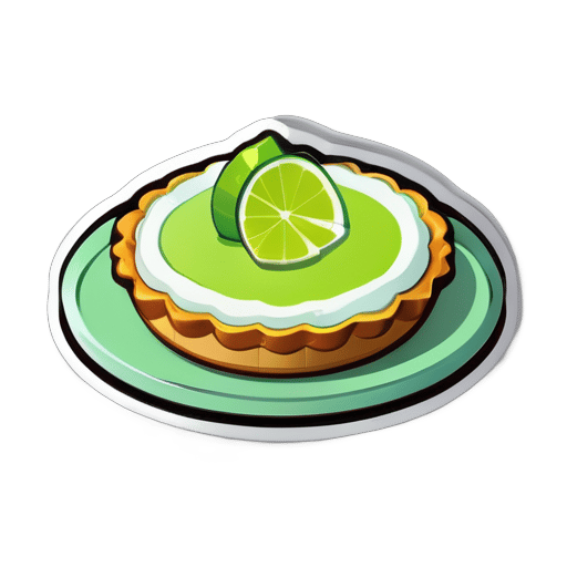 a only key lime pie, cartoon 3D, ios emoji style, png, grey background sticker