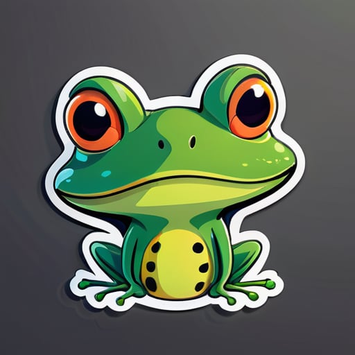 Đây là một minh họa về hình ảnh chân dung hoạt họa vui nhộn của một sinh vật giống như ếch cao và mảnh mai được vẽ như một bức tranh vui nhộn của trẻ em sticker