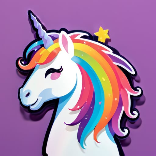 rainbow unicorn sticker sticker