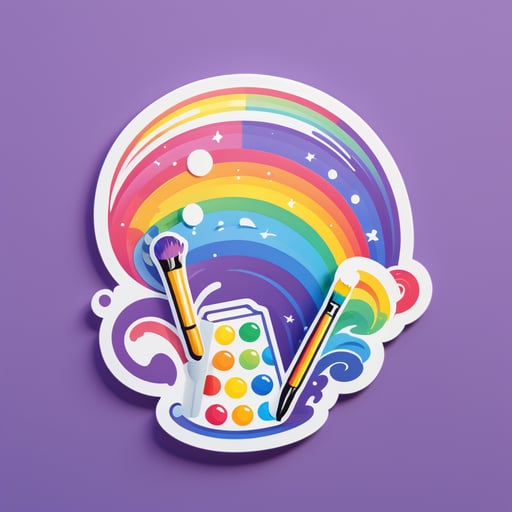 Blissful Rainbow Painter sticker
