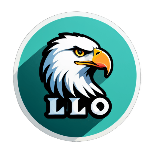 设计一个带有老鹰和名称 I.L.O 的工作室标志 sticker