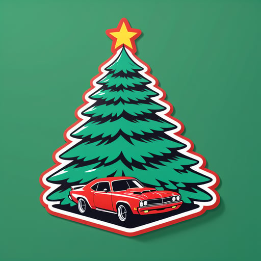 Cây thông Giáng Sinh đua xe sticker