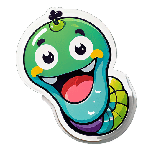 Happy worm sticker