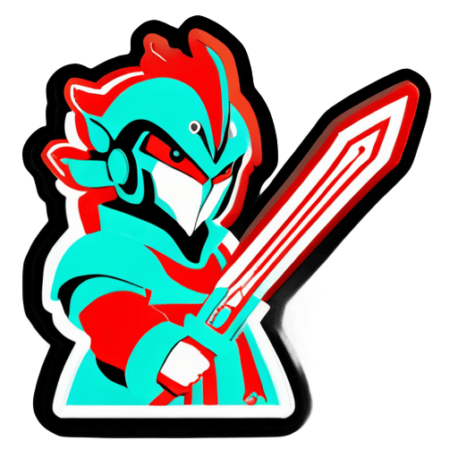 Help me generate an Ultraman holding Guan Gong's sword sticker