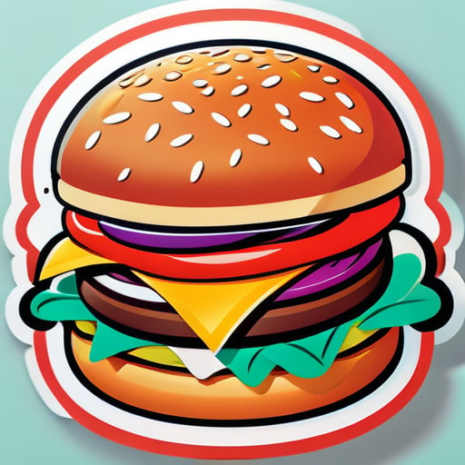Burger sticker for burger packaging sticker