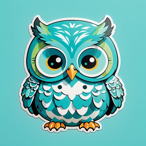 Pudgy Turquoise Owls sticker