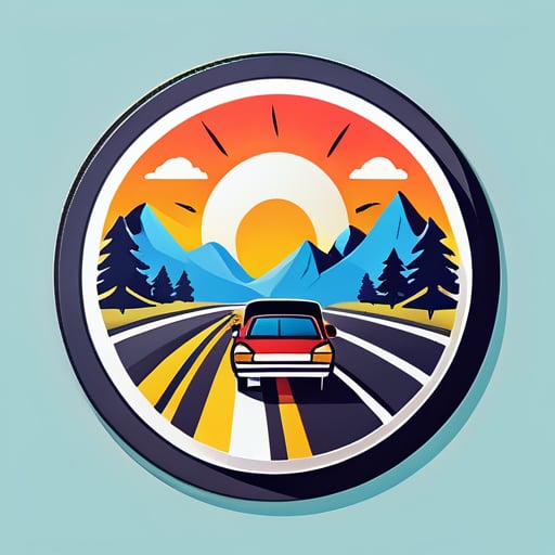 logo pour les voyages sur la route sticker
