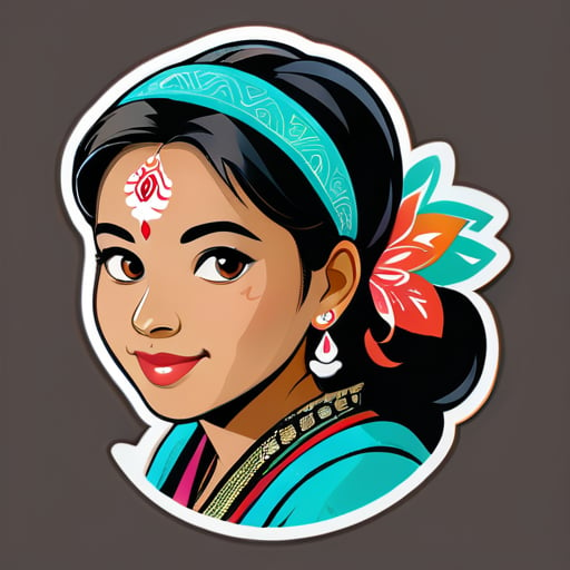 una chica nepalí en sus 20 años sticker