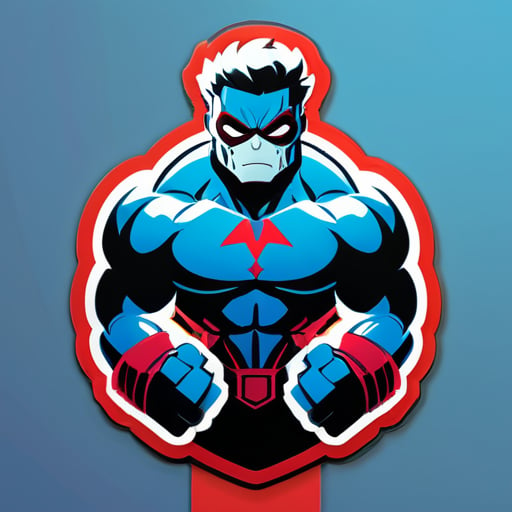 pegatina de personaje de Marvel Prediator con músculos fuertes sticker