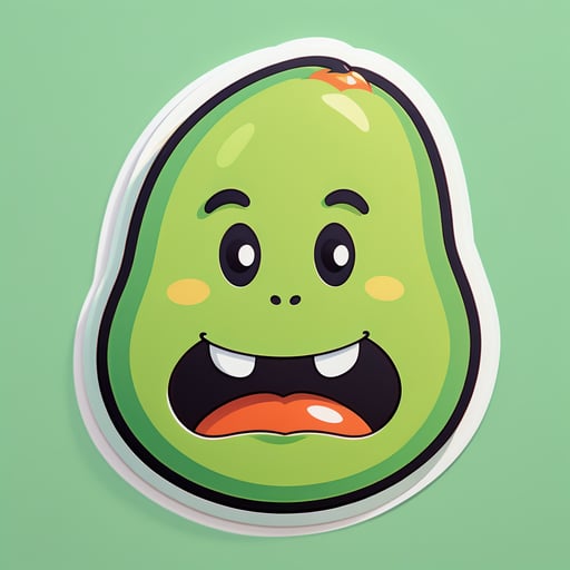 Eigenwillige Cartoon-Avocado sticker
