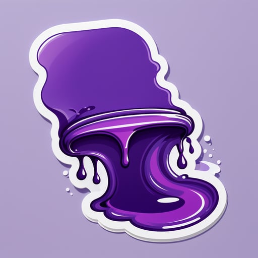 Purple Ink Spilling on a Page sticker