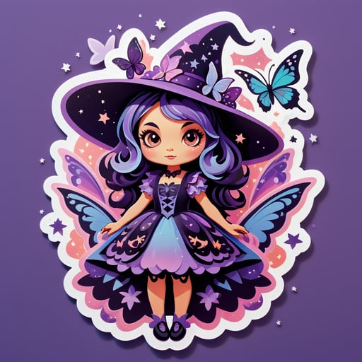 Dreamy Butterfly Witch sticker