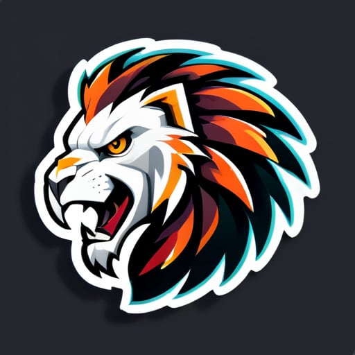 tạo logo game của một con sư tử đại bàng sticker