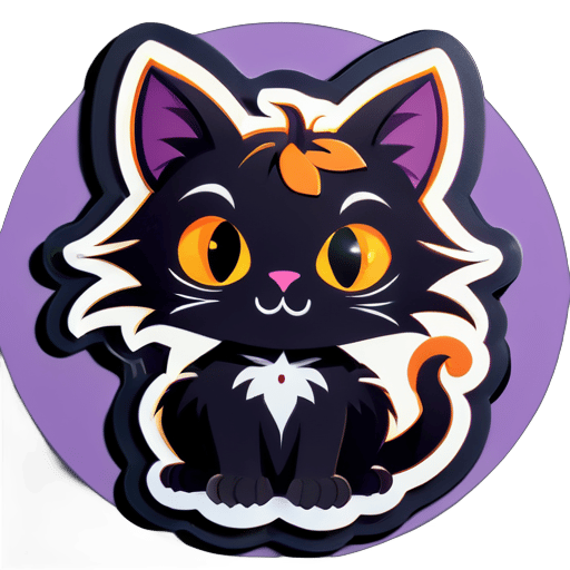 a Halloween cat
 sticker