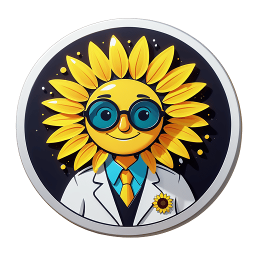 Bright Sunflower Scientist sticker