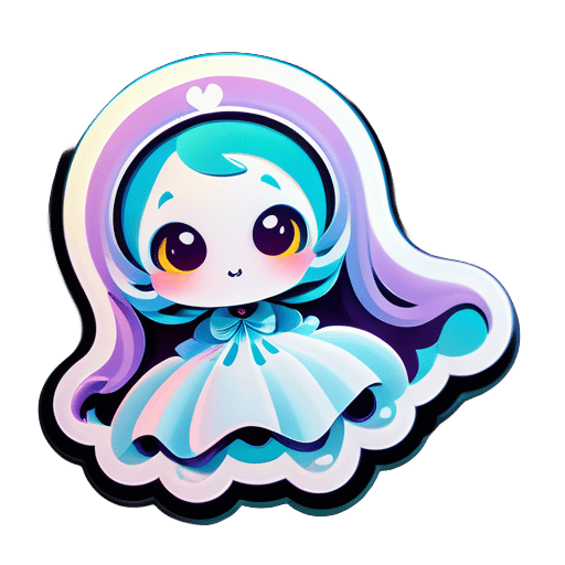 cute ghost girl sticker