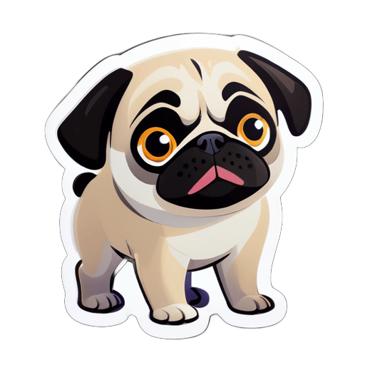 a cute pug dog sticker