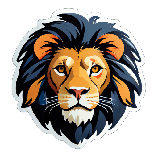 Lion face sticker