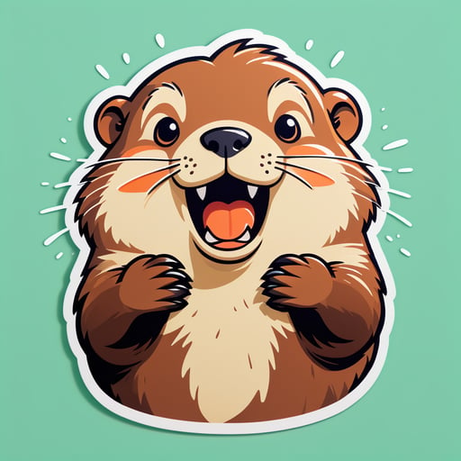 Amazed Beaver Meme sticker